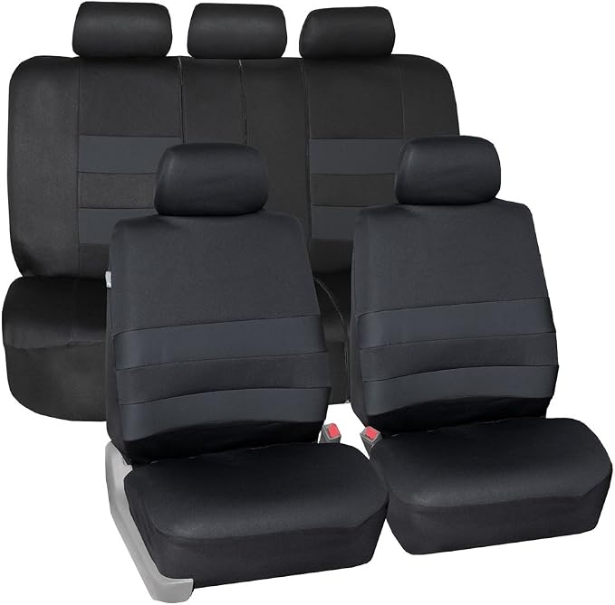FH Group FB087BLACK115 Universal Fit Premium Neoprene Ultraflex™ Cushion Black Automotive Seat Covers fits most Cars, SUVs, and Trucks (Water Resistant, Airbag and Split Bench Compatible)