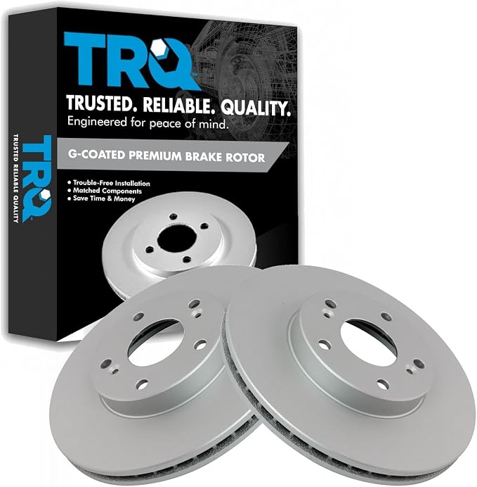 TRQ Front Brake Rotor Set G Coated Vented Compatible with 2013-2015 Acura ILX 1998-2017 Honda Accord 2006-2017 Civic 2016 CR-Z 2003-2011 Element 2013-2014 Fit