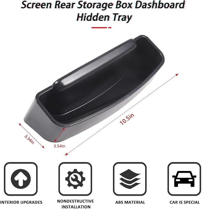ABS Car Center Console Insert Organizer Storage Tray for Mazda MX-5 ND 2015-2023 Navigation Screen Rear Storage Tray Organizer Accessories