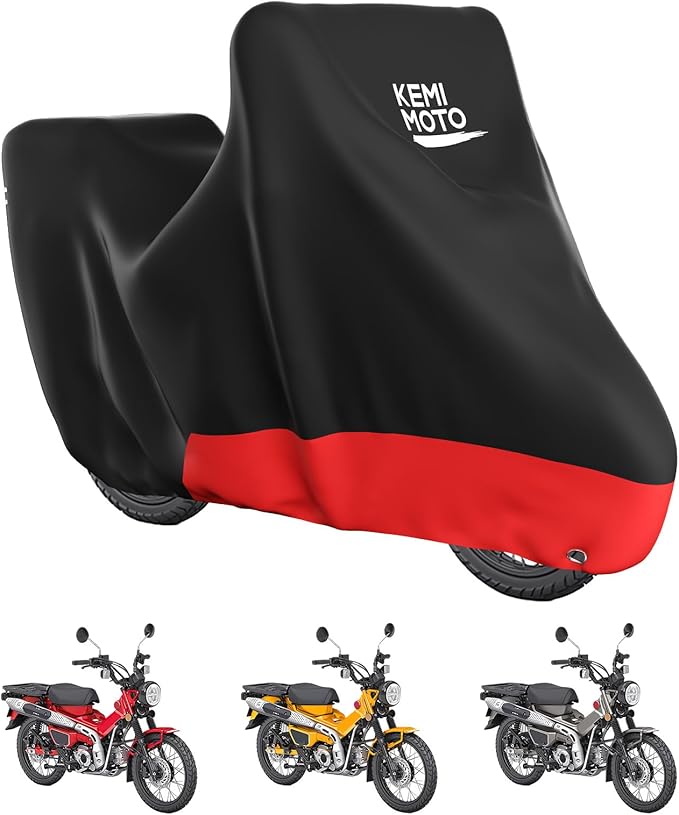 KEMIMOTO Heavy Duty 420D Weatherproof Motorcycle Cover Compatible with CT125 Trail 125 Hunter Cub Outdoor Indoor All Weather Protect from Dust Sunlight Rain Covers