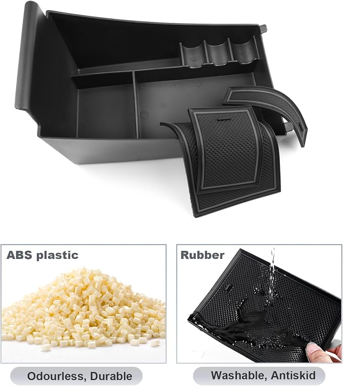 SKTU for 2024 2025 2026 2027 Honda HR-V Center Console Organizer 2023-2027 HRV Insert ABS Black Materials Tray Armrest Secondary Storage Box Honda HR-V 2024 2025 2026 2027 Accessories with Coin Holder