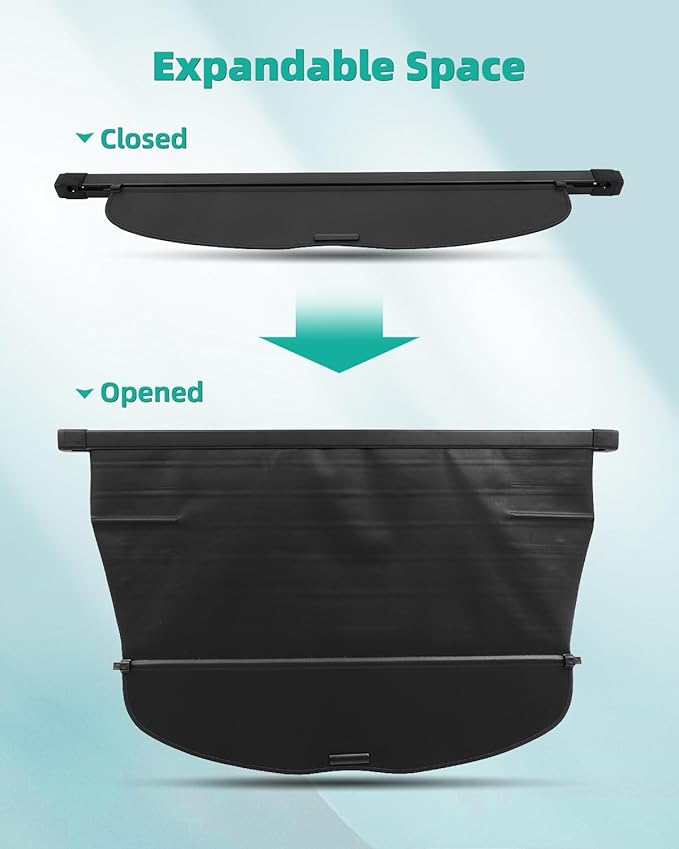 SCITOO Retractable Rear Cargo Cover Shade 2014-2020 Fit for Nissan Rogue 2.5L Rear Trunk Retractable Security Shade Cover