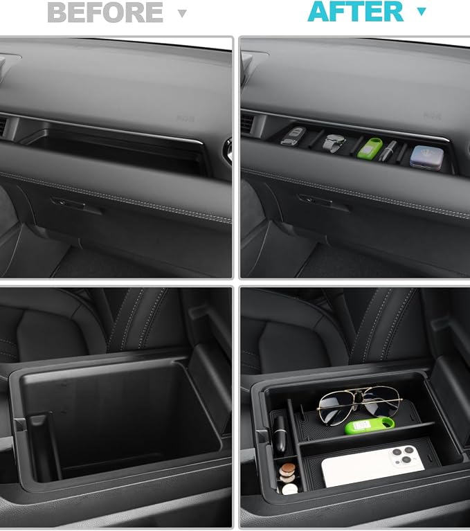 CDEFG for 2026 Honda Pilot Center Console Organizer & Passenger Storage | 2026 Honda Pilot Accessories, Front Row Passenger Storage Tray & Middle Console Armrest Storage Box, ABS Material