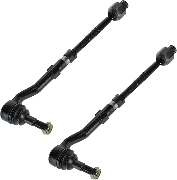 TRQ Inner and Outer Driver and Passenger Side Tie Rod Set 2 Piece Compatible with 2004-2007 BMW 525i 04-07 530i 04-05 545i 04-05 645Ci 06-10 550i 06-10 650i 06-10 M5 06-10 M6 08-10 528i 08-10 535i