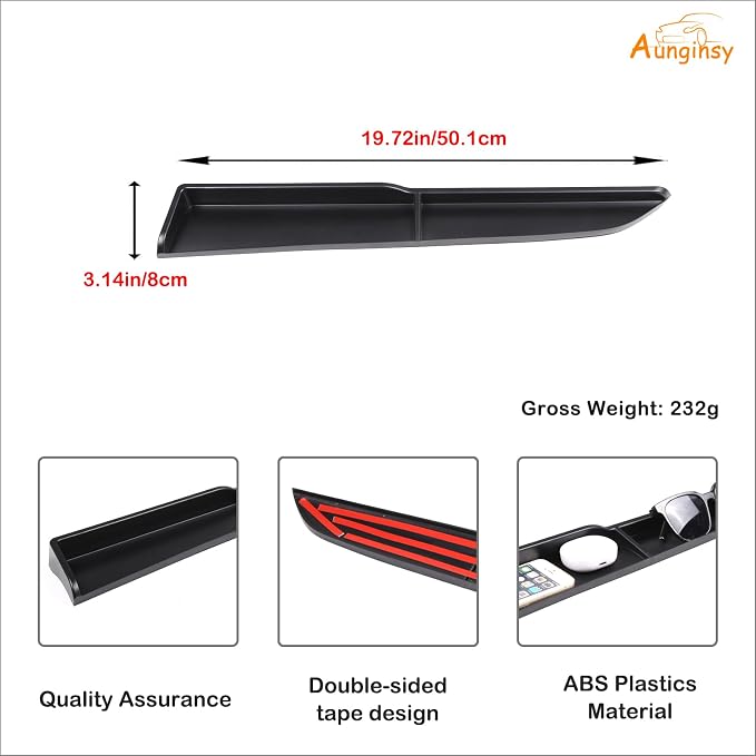 Aunginsy Passenger Dashboard Organizer Tray Compatible with Subaru Crosstrek 2024-2026 & WRX 2022-2026, Center Console Dashboard Table Tray Passenger Co-Pilot Side Storage Box Tray ABS Accessories