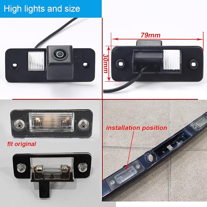 HD Waterproof car Rear View Back up Vehicle Camera Parking Reverse for Audi A8 S8 D3 4E 4E2 4E8 Quattro 2003-2010 4E0827576 Night Vision Waterproof
