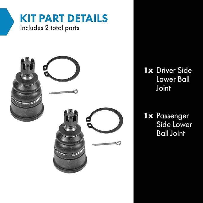 TRQ Front and Rear Lower Driver and Passenger Side Ball Joint Set Compatible with 1997-2003 Acura CL 1999-2003 TL 1990-2002 Honda Accord 1995-1998 Odyssey 1988-1991 Prelude 1996-1999 Isuzu Oasis