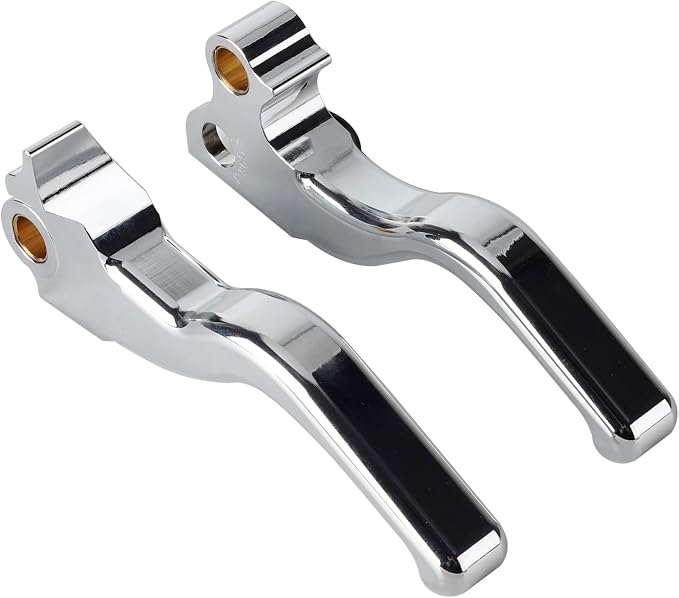 3 Finger 5.9" CNC Shorty Hand Control Lever Kit Brake Clutch Levers Fit for Harley Sportster 1996-2003, Dyna 1996-2017, Softail 1996-2014, Touring 1996-2007(Chrome)