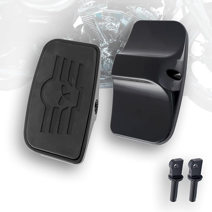 Driver Footpeg Passenger Peg Floorboard Footboard for Harley Sportster Forty-Eight Seventy-Two Special Custom XL1200V XL1200C (Gloss Black, Skull)