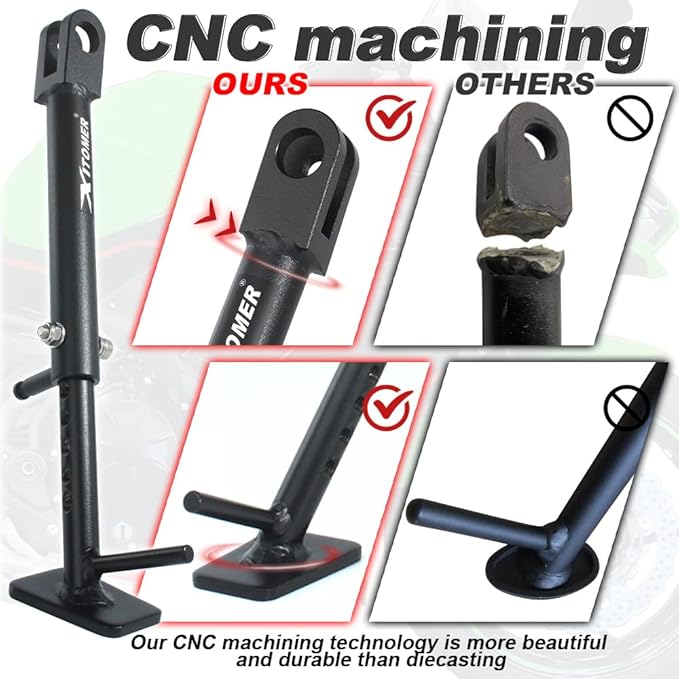 Xitomer 0-3'' Adjustable Kickstand Fit for Ninja 650 / ABS Z650 2020-2026 & Z650RS 2022-2026 Adjustable Motorcycle Stand Side Stand