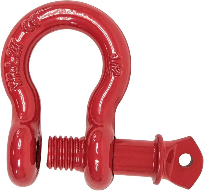 Mytee Products 1/2" Anchor Shackle Forged Carbon Steel w/Alloy Screw Pin Load Limit # 2.0 Tons (4,000 lbs) | Double Rust Protection HD D Ring Shackle for Towing, Rigging & Vehicle Recovery (10 Pack)