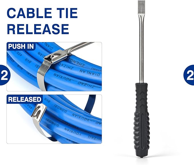 IWISS WCT-319 Stainless Steel Cable Tie Gun for Tensioning, Cutting, Removing Cable Ties up to 3/4'' Width, One Handed Bundling