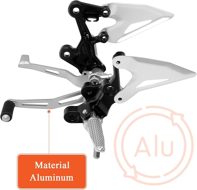 FOVPLUE Front Driver Footrests Kit,Rider Foot pegs+gear shift lever/brake pedal+footpeg brackets+gear shift rod+protection fins for Kawasaki Ninja 400 2018-2024,Z400 2019-2024,NINJA 500/Z500 2024-2025