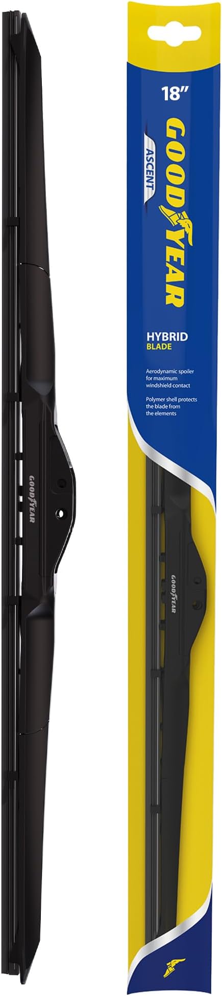 Goodyear Ascent 18" Hybrid Windshield Wiper Blade, Replacement Hybrid Windshield Wiper Blade with Universal Adaptor, Pack of 1