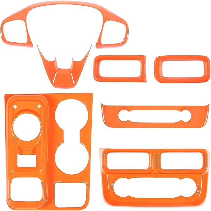 Car 7Pcs Center Console Decoration Trim Kit Compatible with Ford Maverick 2022-2024 Central Control A/C Volume Switch/Outlet Vent/Gear Shift/Steering Panel Protector Cover Interior Accessories