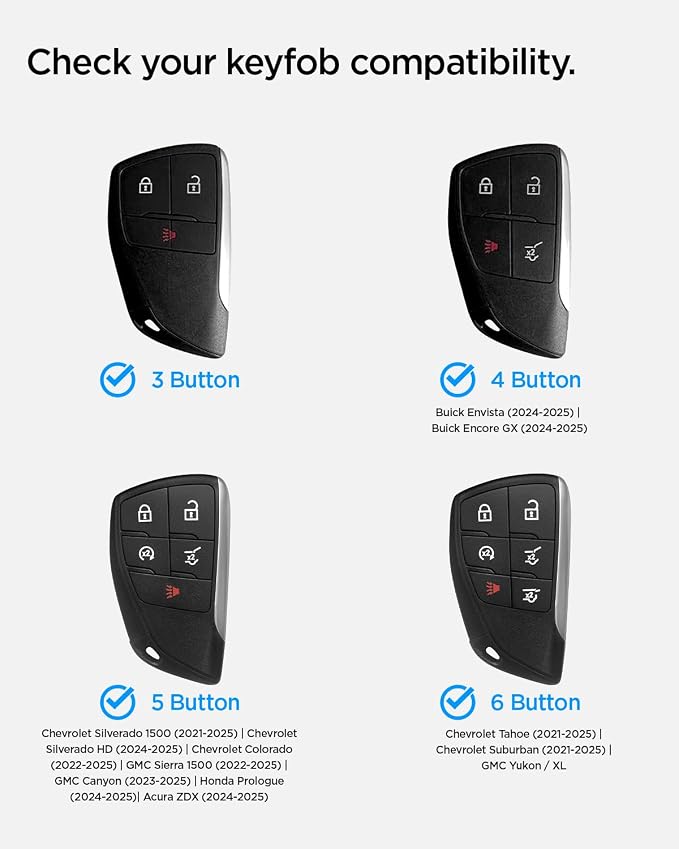 Spigen Rugged Armor Key Fob Cover with Carabiner & Keychain Designed for Ford 3/4/5 Button Smart Key Fobs