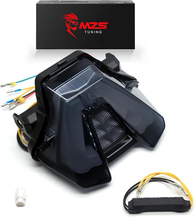 MZS Motorcycle Tail Light, LED Integrated Turn Signal Blinker Brake Taillight Smoke Compatible with MT07 MT-07 2021 2022 2023 2024