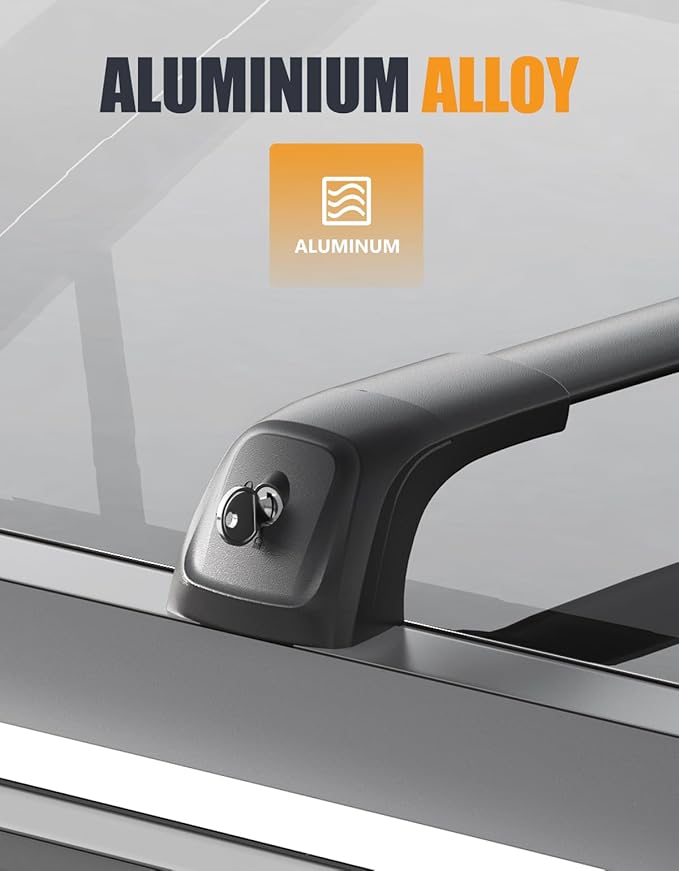 Lockable 330lbs Roof Rack Cross Bars Compatible with Rivian R1S 2022 2023 2024 2025 2026 (Without Roof Rails), Heavy Duty Anti-Theft Aluminum Roof Rails Crossbars Luggage Cargo Carrier