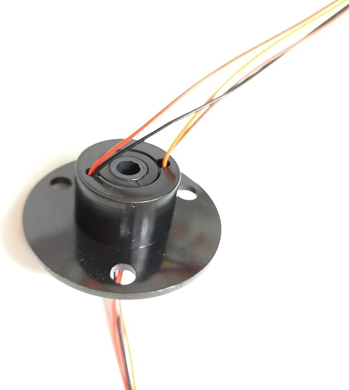 Taidacent Hollow Electrical Slip Ring - Rotary Contact 2/4/6/12 Road Collector, Conductive Electric Motor Rotating Connector (4 Wire 2A, Inner Hole 5mm, Outer Diameter 22mm)