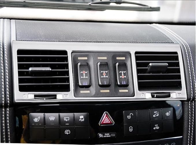 Car Central Air Condition Outlet Vent Cover Frame Trim，Fit forMercedes-Ben-z G Class W463 G350 G55 G63 2004 2005 2006 2007 2008 2009 2010 2011，ABS Center Control Air Vent Outlet Trim (Silver)