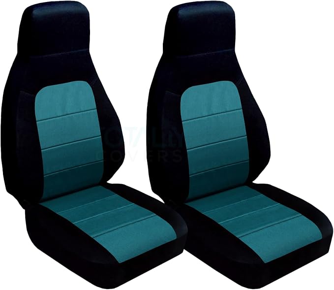 Totally Covers Compatible with 1990-2000 Mazda MX-5 Miata Seat Covers: Black and Teal (22 Colors) Bucket