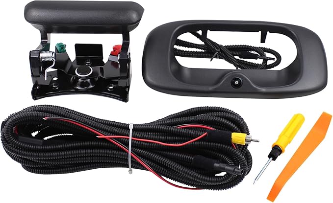 Backup Camera with Tailgate Handle & Bezel Trim Kit for Chevy for GMC Silverado Sierra 1500 2500 3500 HD Classic 1999-2007