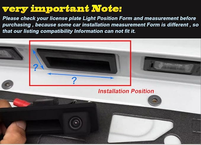 Trunk Handle Rear View Reverse Backup Camera Night Vision Parking Assistance Replacement for Mercedes Benz GLK-Class X204 GLK300 2013 (Model LS8009=175 * 52mm)