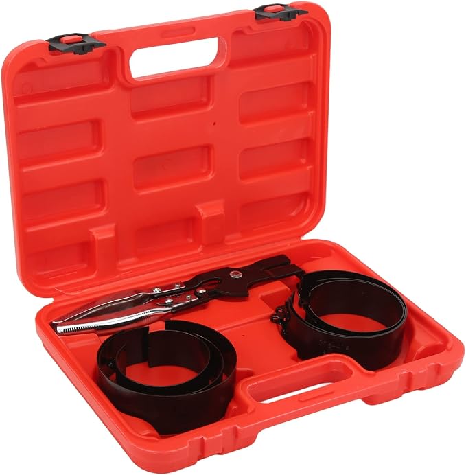 Auto Engine Piston Ring Compressor Tool Set, 6 Piston Rings (73-111mm/2.9-4.4inch) with 1 Adjustable Installer Pliers for Repairing Car Truck Automotive Engine