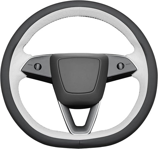MEWANT DIY Stitching 3D Style Steering Wheel Cover Wrap for Tesla Model 3 Highland 2023-2025/Model Y 2025 Highland for Tesla Model 3/Model Y Accessories(3D Style)