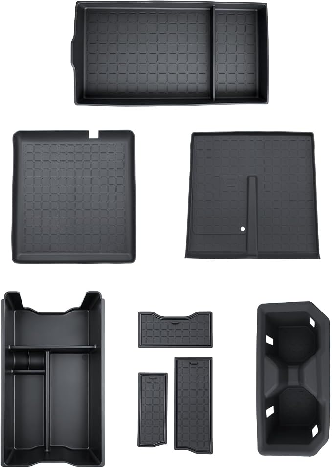 (5PCS) 2026 R AV4 Center Console Organizer for 2026 Toyota RAV4 (6th Gen) Armrest Storage Box & Center Console Cup Holder & Wireless Charging Pad & Shifter Front Mats 2026 R AV4 Interior Accessories