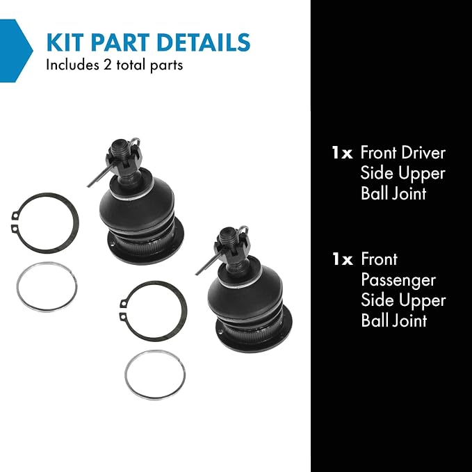 TRQ Front Upper Ball Joint Set Compatible with 1994-1997 Honda Accord 1995-1998 Odyssey 1996-1999 Isuzu Oasis