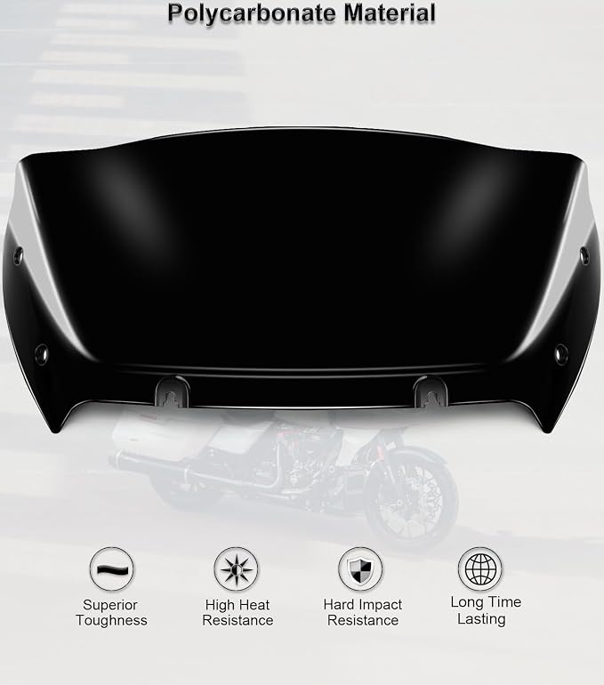 9" Wave Windshield Windscreen Wind Splitter Compatible with Harley Davidson CVO Road Glide FLTRXSE 2023-up, CVO Road Glide ST FLTRXSTSE 2024-up, Road Glide FLTRX 2024-up (Black)