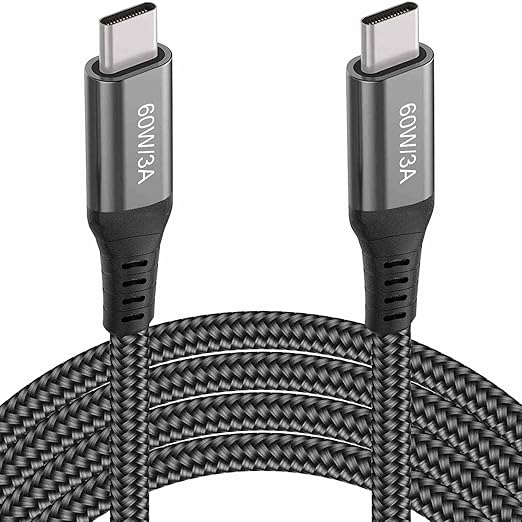 30FT USB-C to USB-C Cable 60W(no data), Extra Long USB Type-C to Type-C Cable 2.0, USB C Charger Cable for iPhone 15,MacBook Pro 2020,iPad Air 5th,Galaxy S24 S23 S22,Note 20,Pixel 7,Switch,Moto,Grey