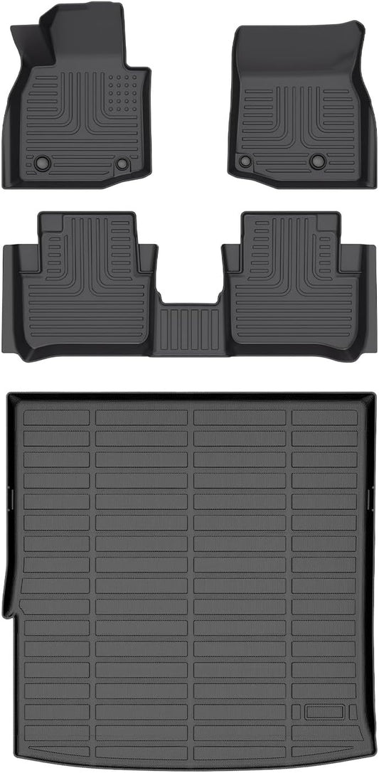 Wayhigh-All Weather Floor Mats and Cargo Liners Set Fit for Mazda CX-50 Hybrid 2025 TPE Car Mats Waterproof Anti-Slip Rubber Trunk Liners CX-50 Accessories