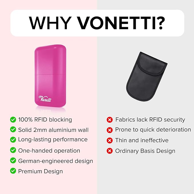VONETTI Bello Faraday Box for Car Keys- Anti-Theft Car Key Signal Blocking Pouch, RFID Keyless Entry Key Fob Protector & Blocker Blocking Cages- Car Accessories Gift for Men and Women