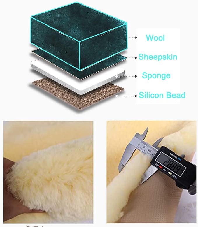OGLAND Fluffy Fuzzy Fur Sheepskin Universal Car Seat Covers for Auto Cozy Seat Cushion Auto Accessories, 1 Front Seat (3 Pack Front, Alpine Green)