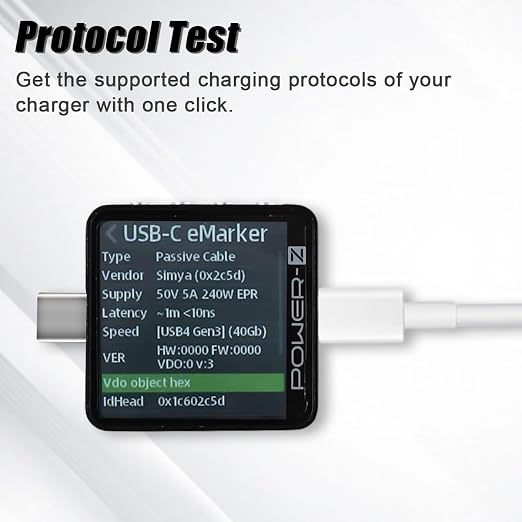 USB C Tester, Latest Upgrade with PD3.2 240W, Compatible with Power-Z KM003C, Digital Voltmeter Ammeter Fast Charging Diagnostic Tool, USB PD Protocol Analyzer for Power Bank, Phone, Laptop