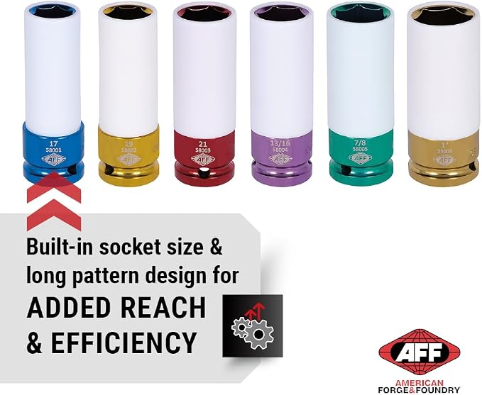 AFF Mag Wheel Impact Socket Set, 1/2" 7 Piece Set, 58007