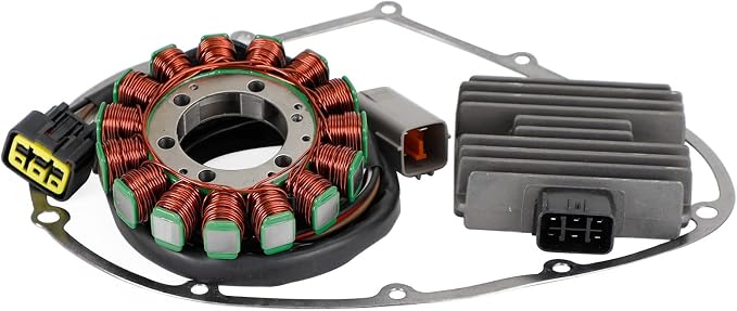 Magneto Coil Stator + Voltage Regulator + Gasket Assy Fit for Kawasaki VN900 Classic 2006-2013,Vulcan 900 Classic/Classic LT 2006-2023,Custom 2007-2008,Vulcan 900 Custom 2007-2023