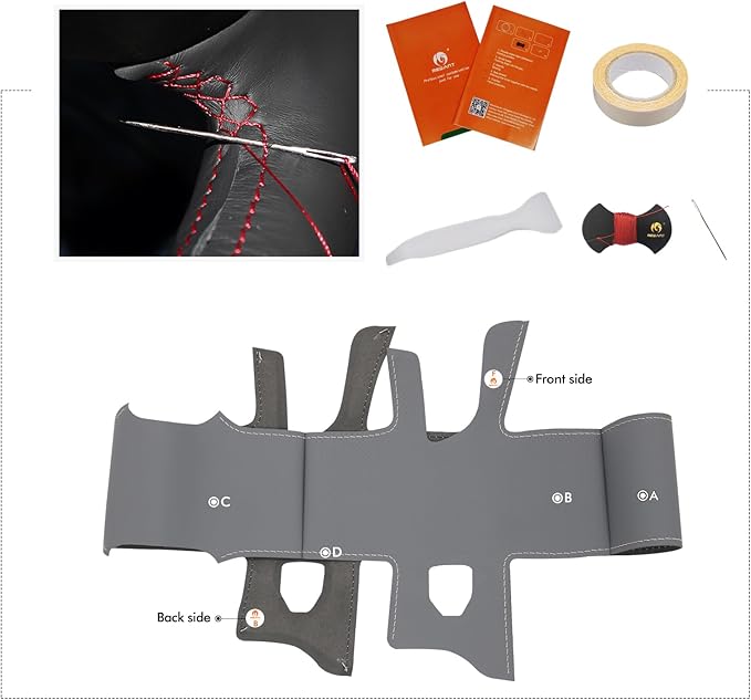MEWANT Steering Wheel Cover for Jeep Gladiator (JT) 2020-2024 / Wrangler (JL) 2019-2024 / Wrangler Unlimited 2018-2023 Hand-Stitched Leather Car Steering Wrap for Jeep