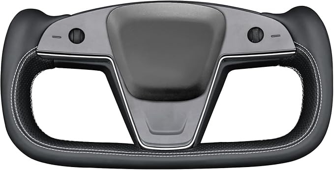 MEWANT Hand Sewn Steering Wheel Cover for Tesla Model S Yoke 2021-2023 Model X Yoke DIY Steering Wheel Protector Wrap