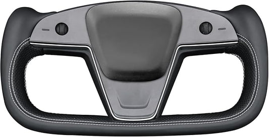 MEWANT Hand Sewn Steering Wheel Cover for Tesla Model S Yoke 2021-2023 Model X Yoke DIY Steering Wheel Protector Wrap