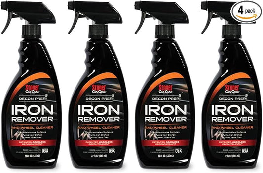 Stoner Car Care 92104-4PK Iron Remover & Wheel Cleaner – Odorless Iron Fallout & Brake Dust Remover for Paint, Wheels & Glass – pH Balanced Rust Decontaminant – Color Indicator – 22 fl oz (Pack of 4)