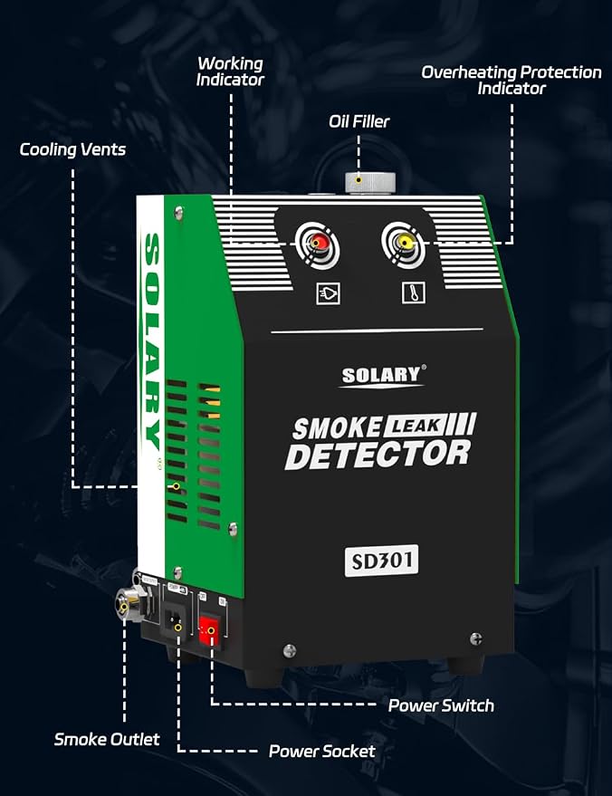Automotive EVAP Smoke Machine Tester - 12V DC Vacuum Diagnostic Tester with Built-in Air Pump