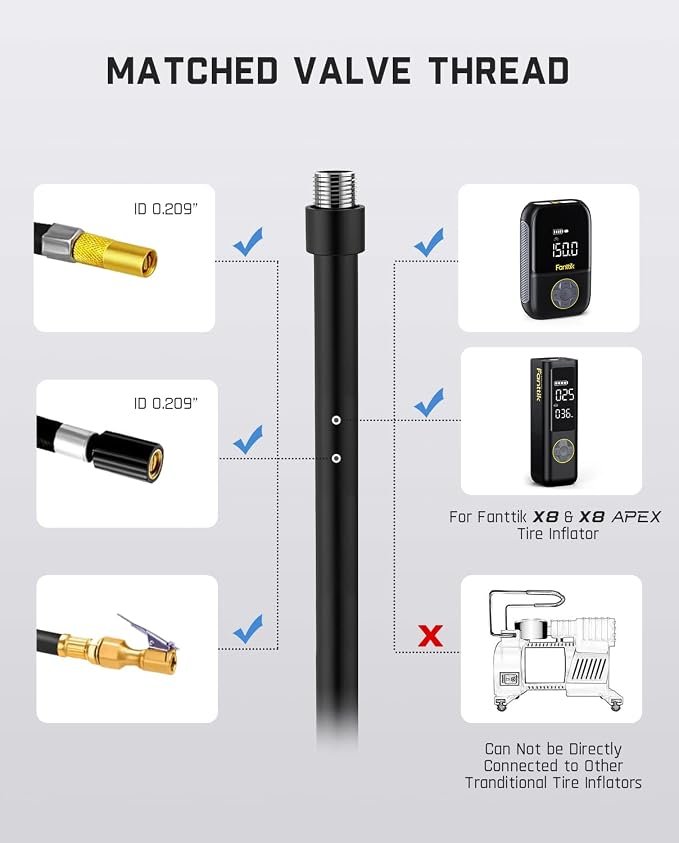 Fanttik X8 APEX Tire Inflator & Tire Inflator Hose Adapter