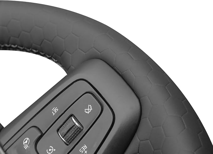 MEWANT DIY Stitching Car Steering Wheel Protector Wrap Cover for GMC Sierra 1500 2019-2023 / Sierra 1500 Limited 2022 / Sierra 2500 2020-2024 / Sierra 3500 2020-2024 / Yukon (XL) 2021-2023 Accessories