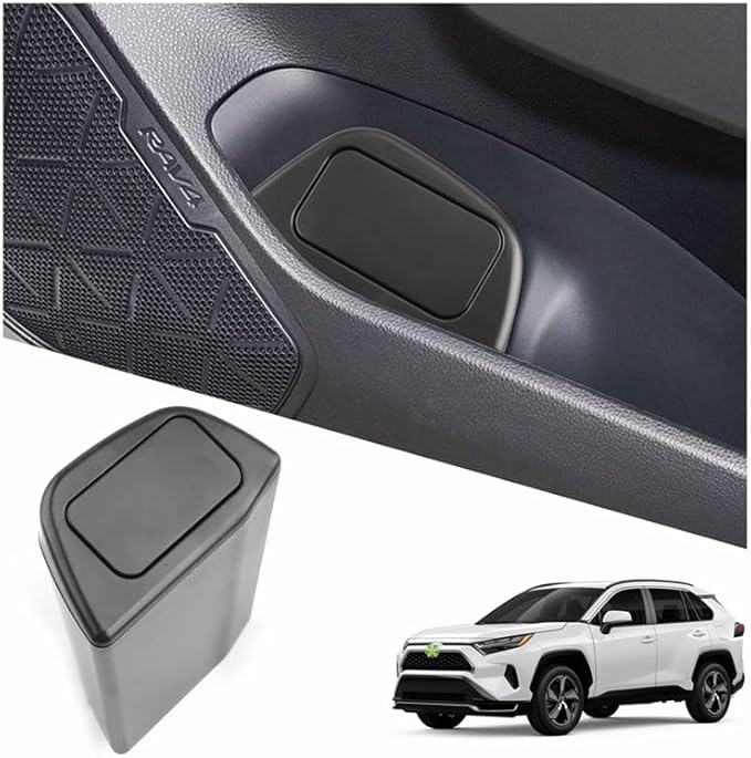 Ruiya 2026 RAV4 Trash Can for Toyota RAV4 Accessories,Portable Mini Car Trash Bin with Lid for Storage and Organizer Car Door Garbage Can Compatible with 2019~2025 2026 Toyota RAV4