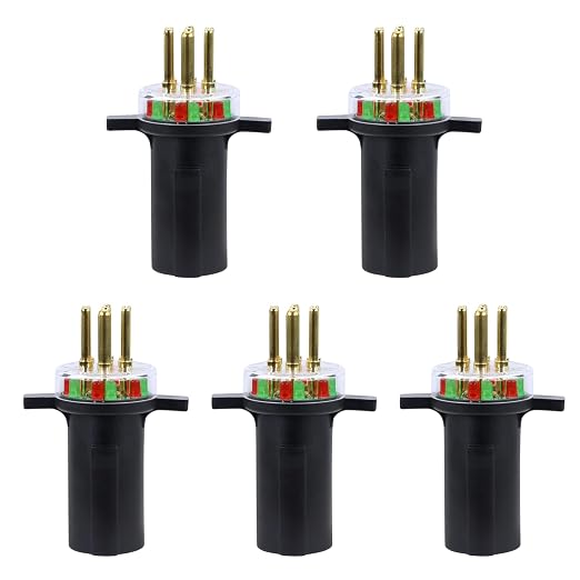 7-Way Round Pin Trailer Truck Circuit Plug Tester Replace 7865L | LED Indicators, Durable & Accurate Diagnostic Tool for Truck Drivers & Mechanics 5 Pack
