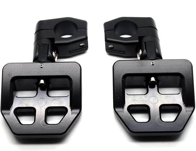 MZS Motorcycle Highway Pegs, 1.25" Highway Foot Pegs Mount Short CNC Aluminum Compatible with Road King Softail Road Electra Street Glide Sportster Vulcan Chief Boulevard for 1 1/4 Engine Guard