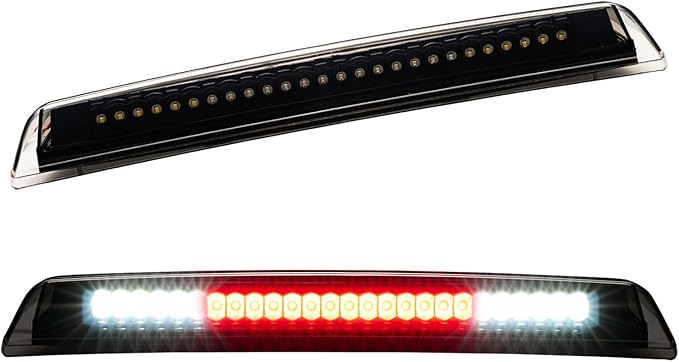 Third 3rd Brake Light LED for 2004-2015 Nissan Titan & 2005-2016 Nissan Frontier, High Mount Rear Brake Lights Assembly, Waterproof Center Cab Cargo Lamp Stop Light (Black)